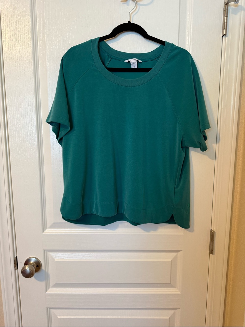 Athleta Short Sleeve Crewneck Top in Teal Green
